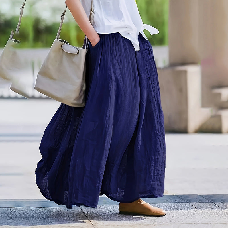 Women Long Maxi Skirt With Pockets