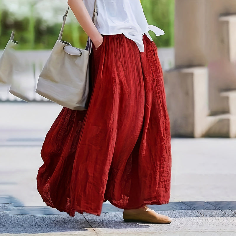 Women Long Maxi Skirt With Pockets
