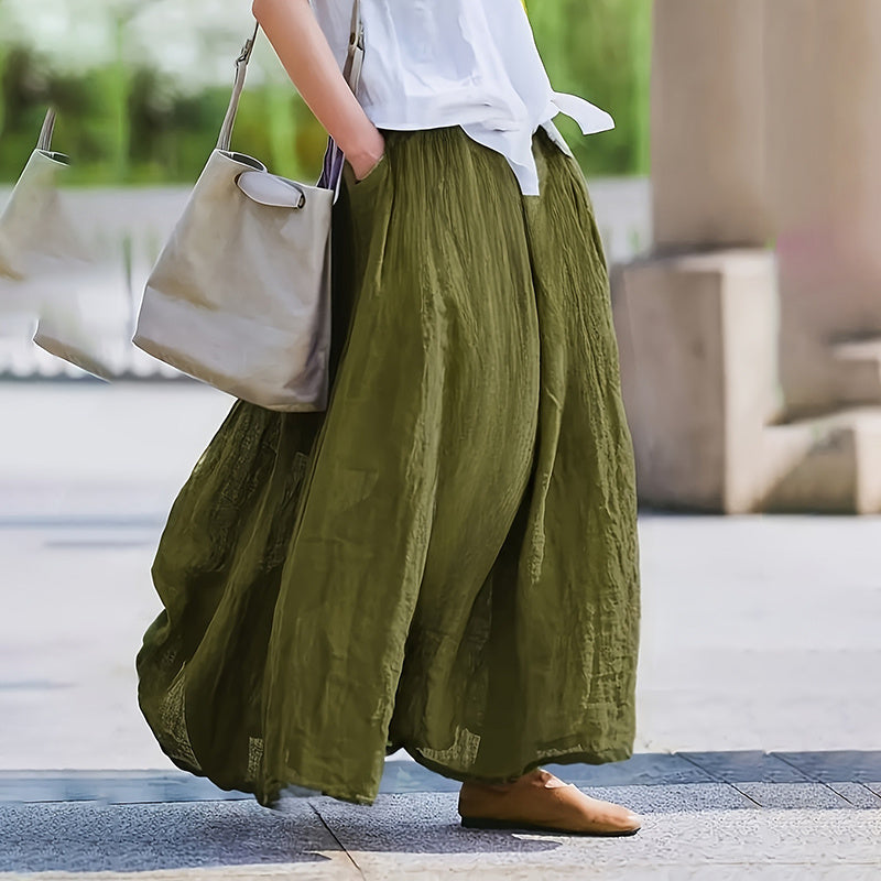 Women Long Maxi Skirt With Pockets