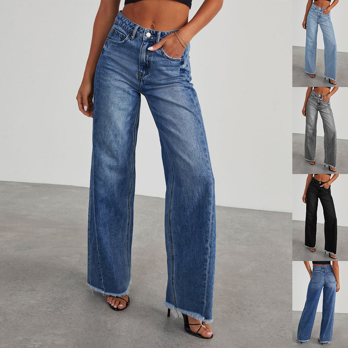 Fashion Jeans With Pockets Comfortable Slim