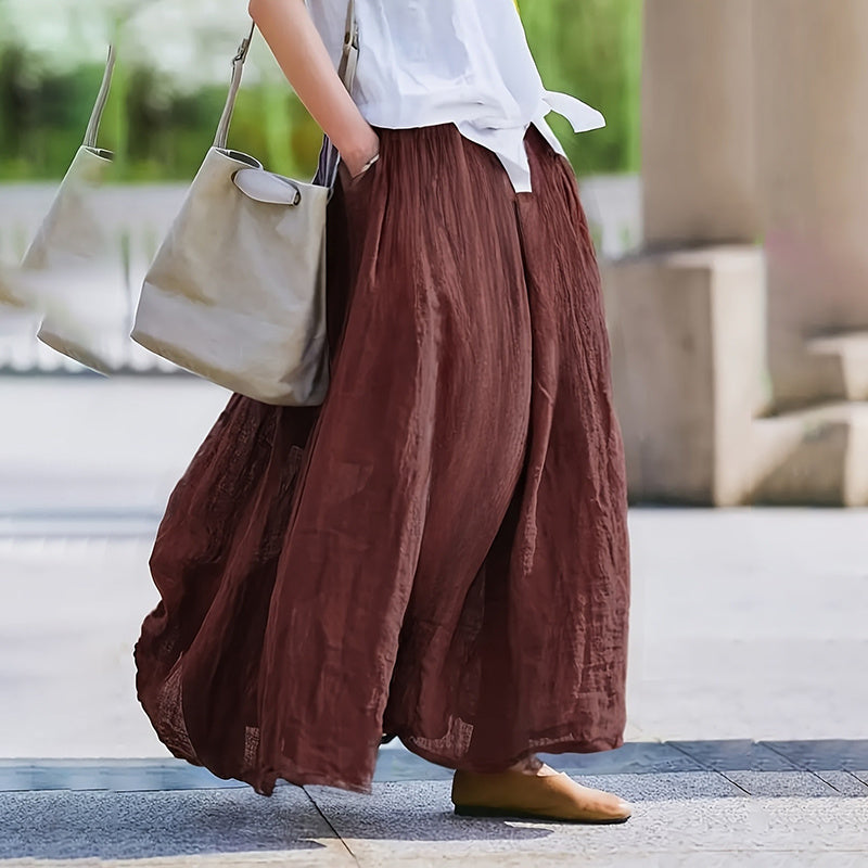 Women Long Maxi Skirt With Pockets