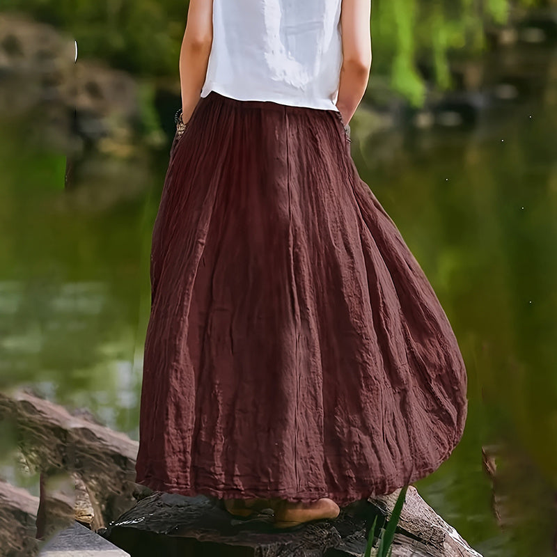 Women Long Maxi Skirt With Pockets